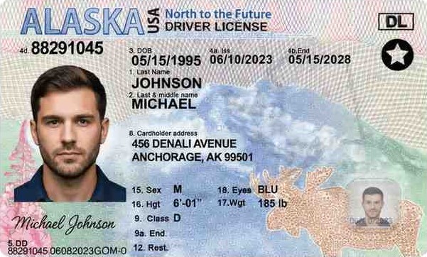 Sample Alaska driver license card