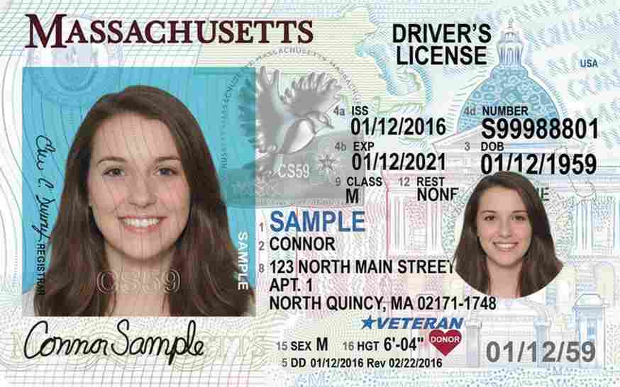 Sample Massachusetts motorcycle license card