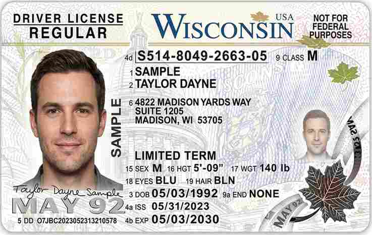 Sample Wisconsin motorcycle license card
